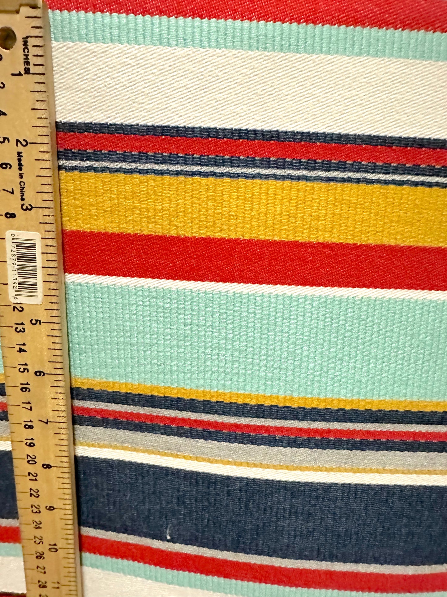 ETHAN ALLEN MULTI COLOR MULTI WEAVE STRIPE UPHOLSTERY FABRIC COTTON 56" WIDE BY THE YARD