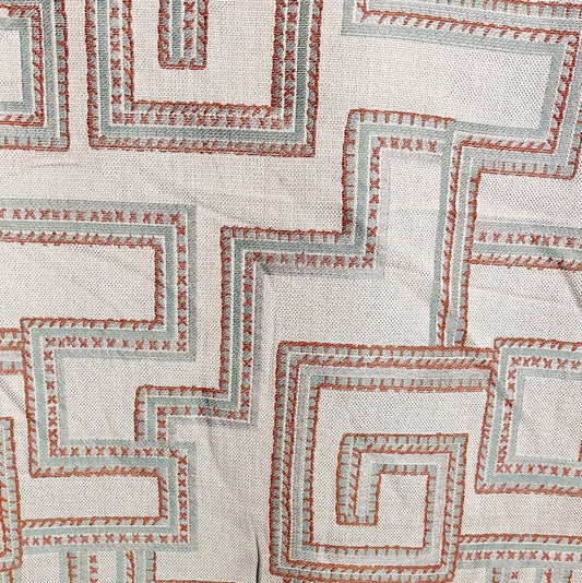 ETHAN ALLEN UPHOLSTERY STAIN RELEASE IMPERIAL GEOMETRIC FABRIC 58" WIDE BY YARD