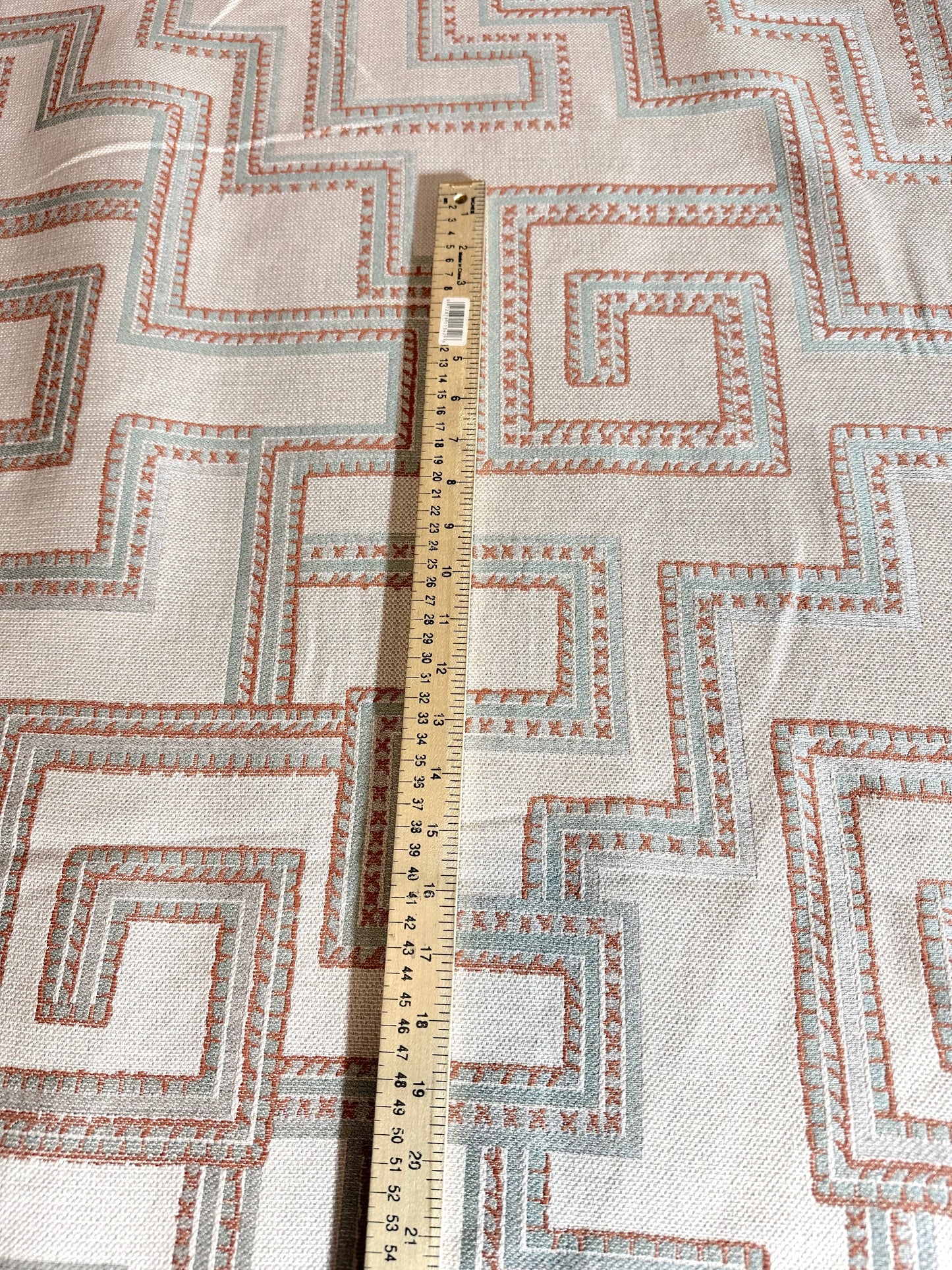 ETHAN ALLEN UPHOLSTERY STAIN RELEASE IMPERIAL GEOMETRIC FABRIC 58" WIDE BY YARD