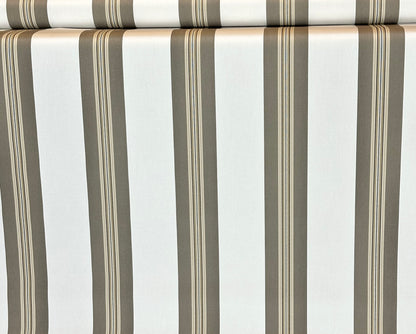 SUNBRELLA SHADE OUTDOOR FABRIC TAUPE TAILORED BAR STRIPE 4945 47" WIDE BY THE YARD