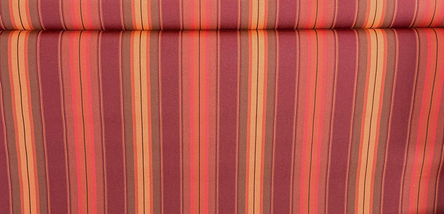 SUNBRELLA SHADE OUTDOOR WATERPROOF FABRIC SAXON CHILI STRIPED 4885 47" WIDE BY THE YARD