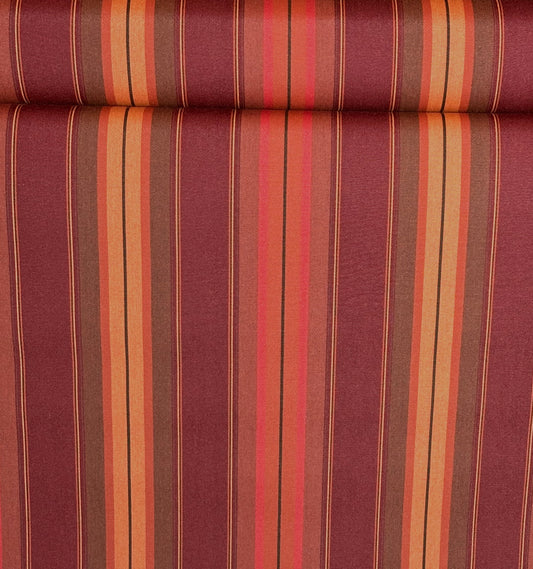 SUNBRELLA SHADE OUTDOOR WATERPROOF FABRIC SAXON CHILI STRIPED 4885 47" WIDE BY THE YARD