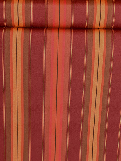 SUNBRELLA SHADE OUTDOOR WATERPROOF FABRIC SAXON CHILI STRIPED 4885 47" WIDE BY THE YARD