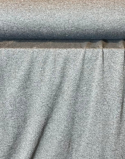 FLEECE KNIT FABRIC POLYCOTTON 64" WIDE TUBULAR HEATHER GREY 9 OZS BY THE YARD