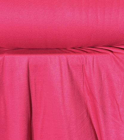 FLEECE KNIT FABRIC POLYCOTTON 64" WIDE TUBULAR PINK FUCHSIA 9 OZS BY THE YARD