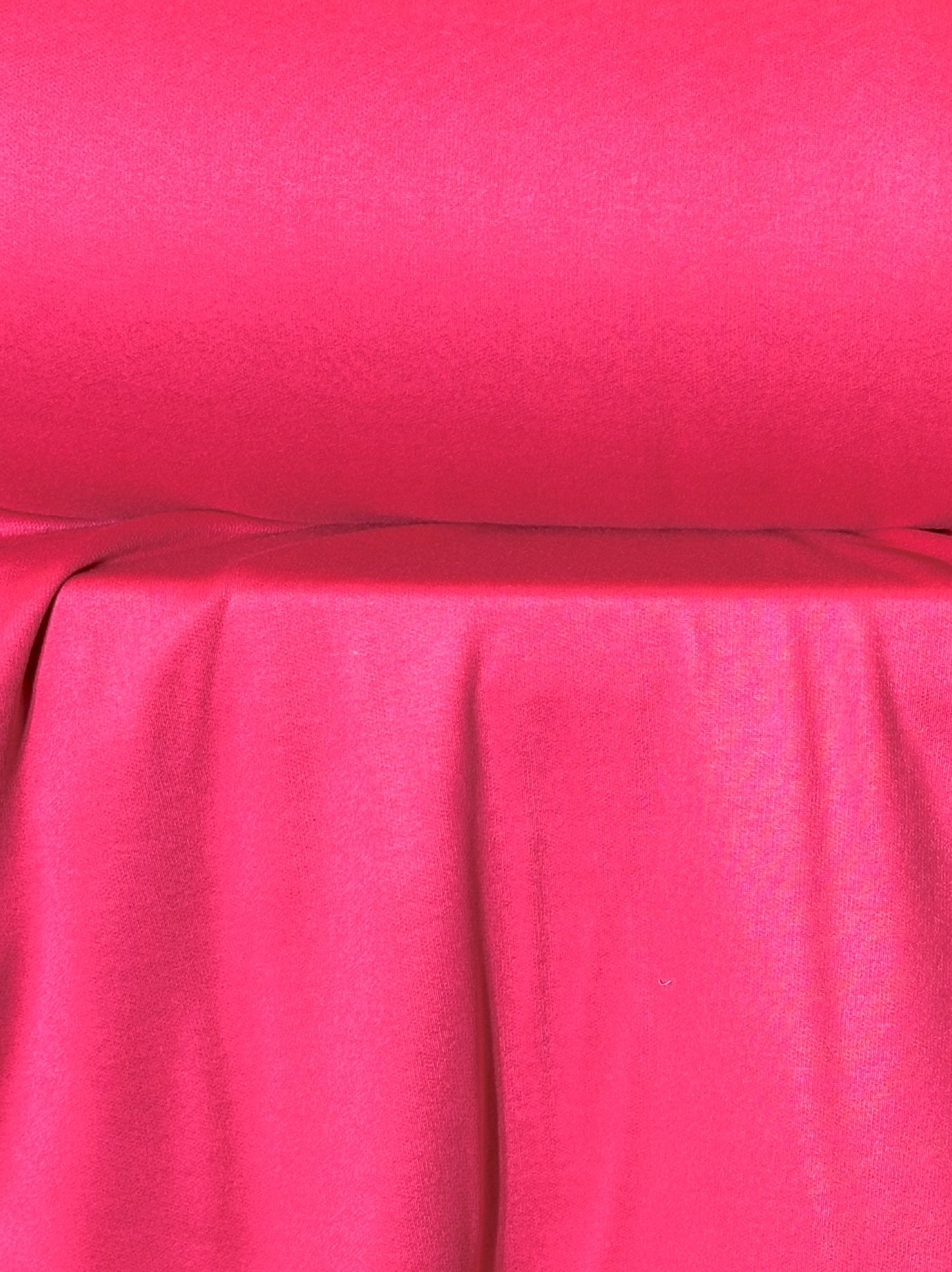 FLEECE KNIT FABRIC POLYCOTTON 64" WIDE TUBULAR PINK FUCHSIA 9 OZS BY THE YARD