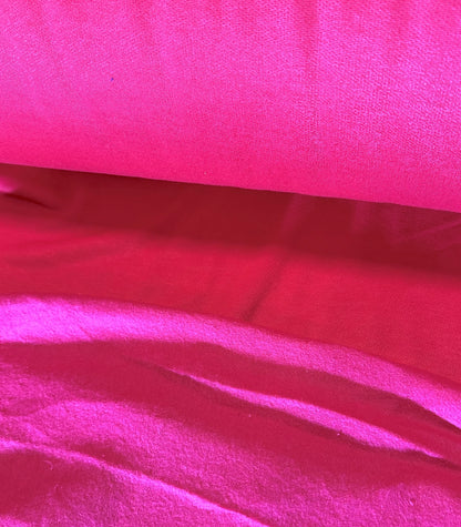 FLEECE KNIT FABRIC POLYCOTTON 64" WIDE TUBULAR PINK FUCHSIA 9 OZS BY THE YARD