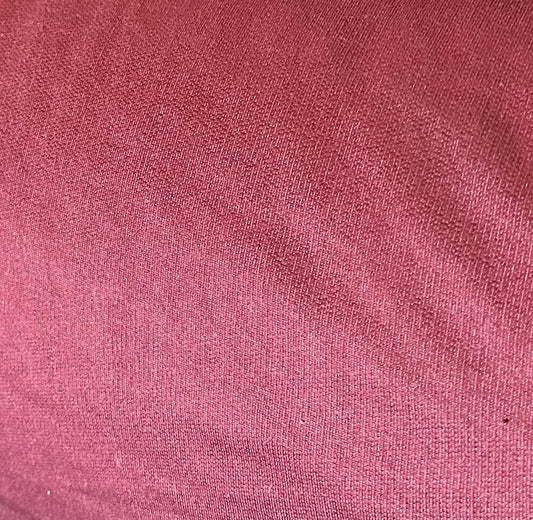 FRENCH TERRY KNIT FABRIC 100% COTTON 60" WIDE TUBULAR BURGUNDY 9 OZS BY THE YARD