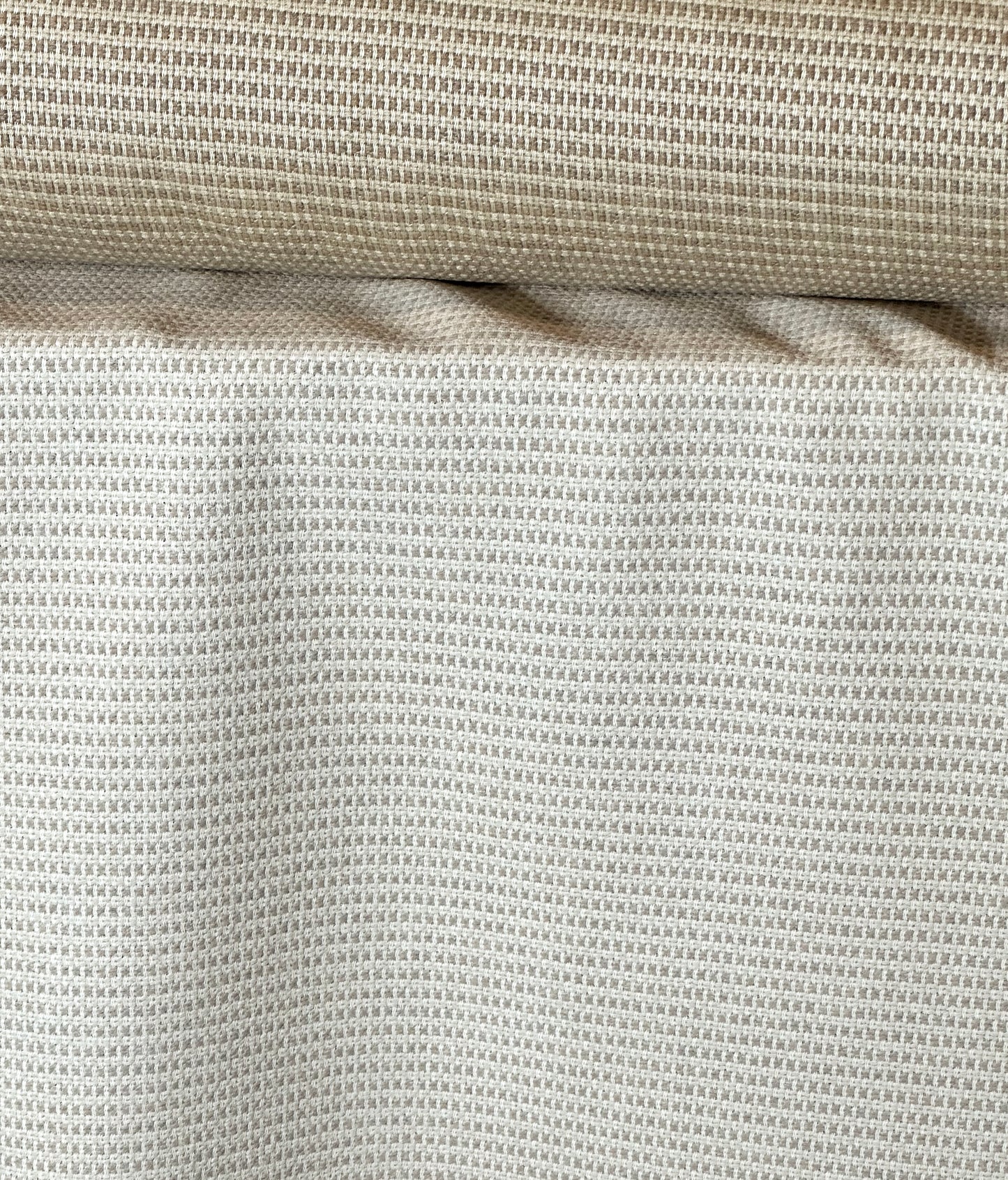 UPHOLSTERY CHECKERED EMBROIDERY STYLE MINI SQUARES FABRIC BEIGE TAUPE 58" WIDE BY THE YARD