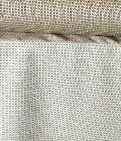 UPHOLSTERY CHECKERED EMBROIDERY STYLE MINI SQUARES FABRIC BEIGE TAUPE 58" WIDE BY THE YARD