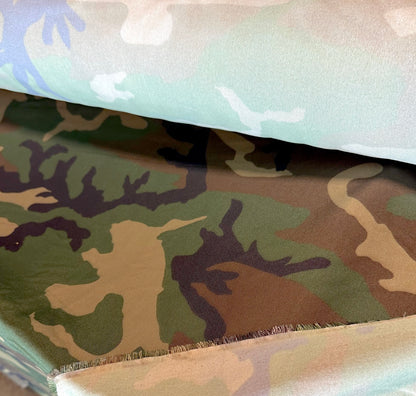 WOODLAND CAMO US MADE 70 DENIER 100% NYLON FABRIC 58" WIDE BY THE YARD