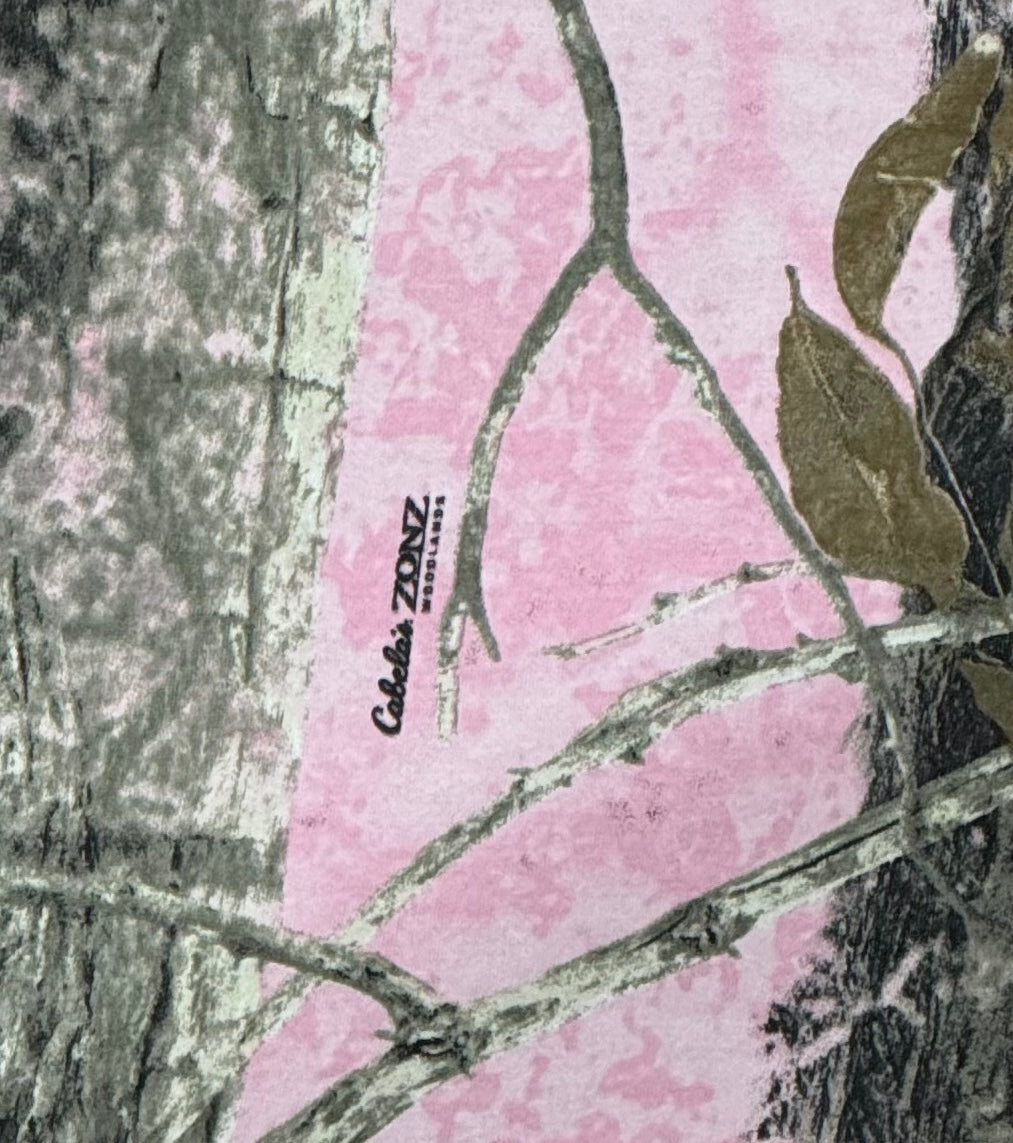 CABELA'S ZONZ WOODLAND PINK 68" WIDE FLEECE SOFT FABRIC CAMOUFLAGE 3 1/2 YDS