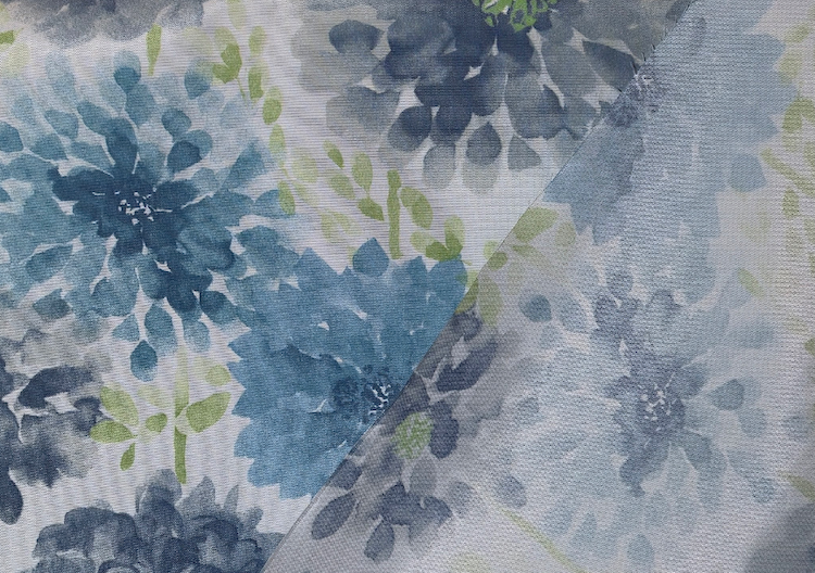 RICHLOOM SOLARIUM GARDENIAS IN COOL FABRIC UPHOLSTERY STAIN UV RESISTANT 55" WIDE BY THE YARD