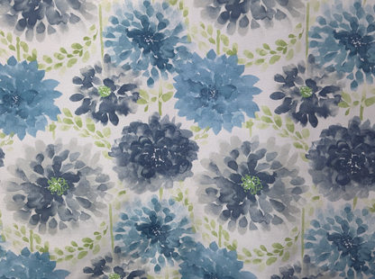 RICHLOOM SOLARIUM GARDENIAS IN COOL FABRIC UPHOLSTERY STAIN UV RESISTANT 55" WIDE BY THE YARD