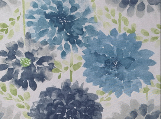 RICHLOOM SOLARIUM GARDENIAS IN COOL FABRIC UPHOLSTERY STAIN UV RESISTANT 55" WIDE BY THE YARD