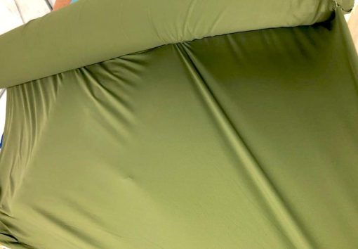 BTY SHINY OLIVE GREEN SATIN 4 WAY STRETCH LYCRA FABRIC SWIMSUIT LINGERIE